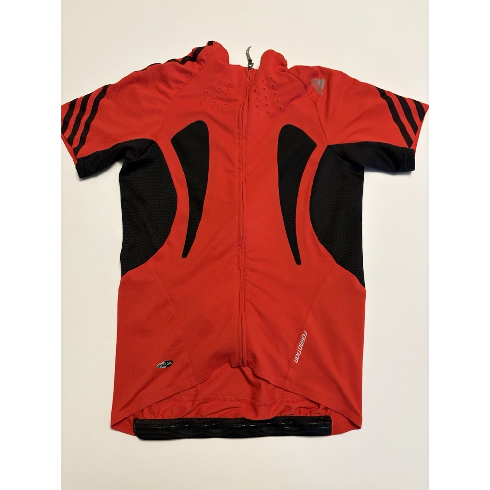 Adidas Climacool Cycling Jersey Red Black Full Zip Bike Shirt Men’s XS/Small